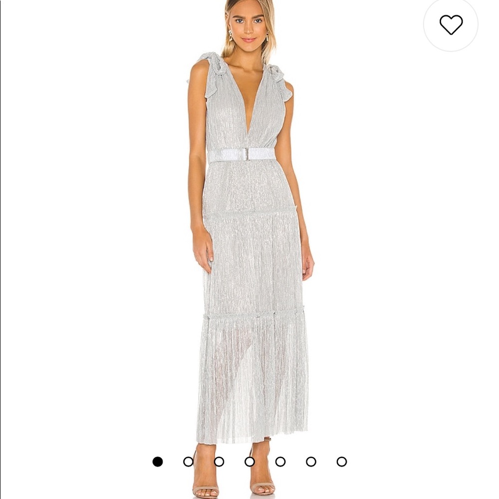 Sabina Musayev Helena Silver Dress NWT